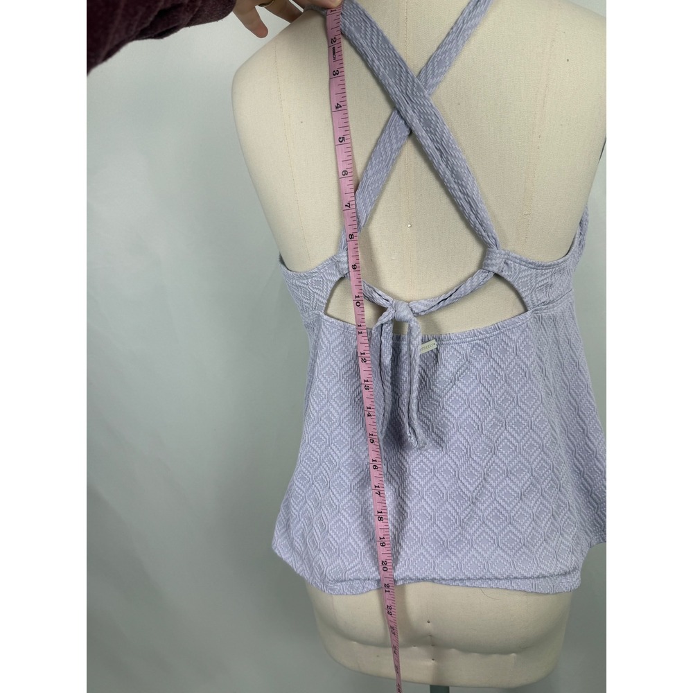 Freely Women Large Adjustable Tank Purple Geometric Cross‎ Back Halter Sport Bra - Picture 6 of 6
